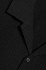 Black - Loose Short-Sleeved Resort Shirt - 4