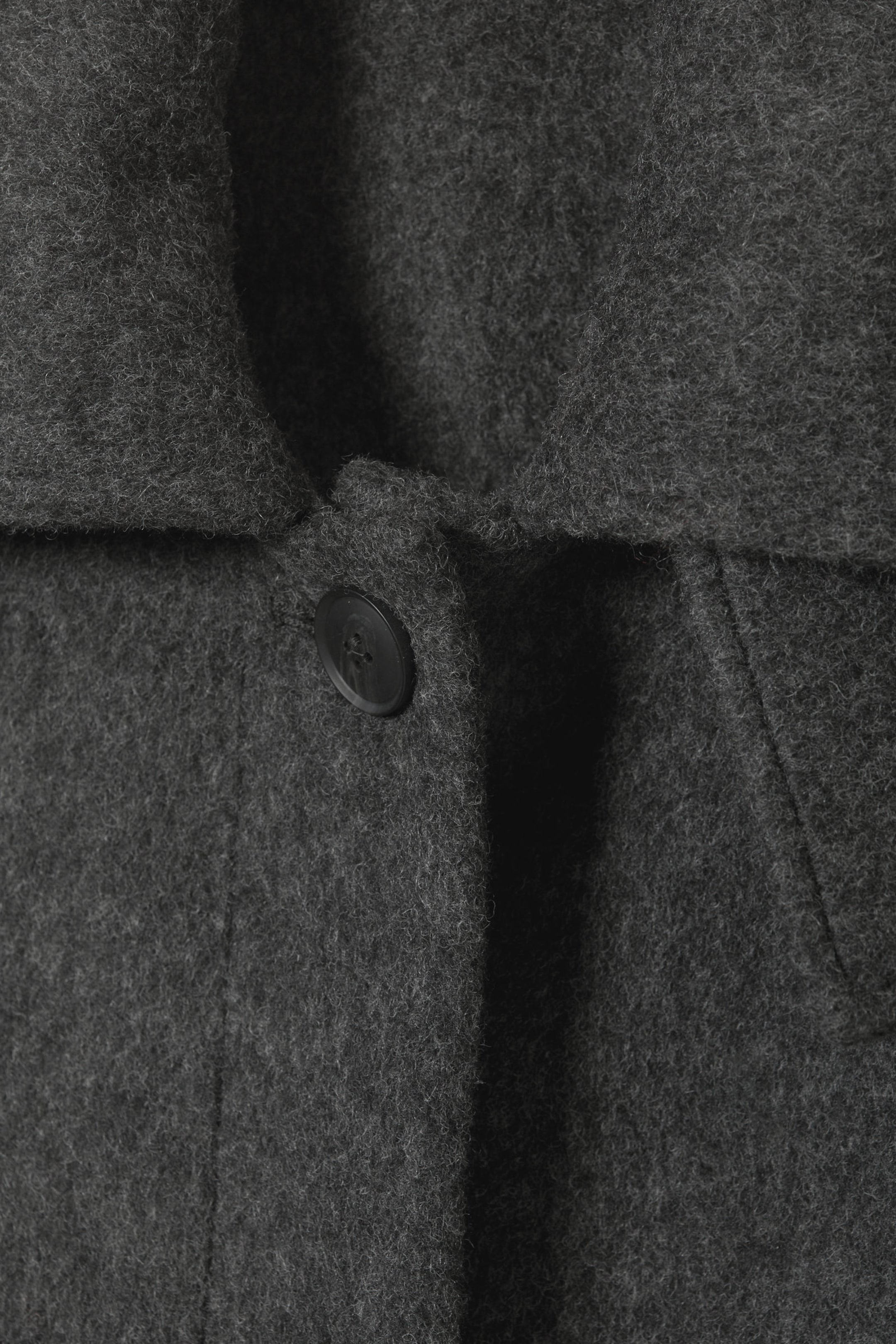 Dark Grey Melange - Long Hairy Oversized Wool-Blend Coat - 1