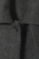 Dark Grey Melange - Long Hairy Oversized Wool-Blend Coat - 1