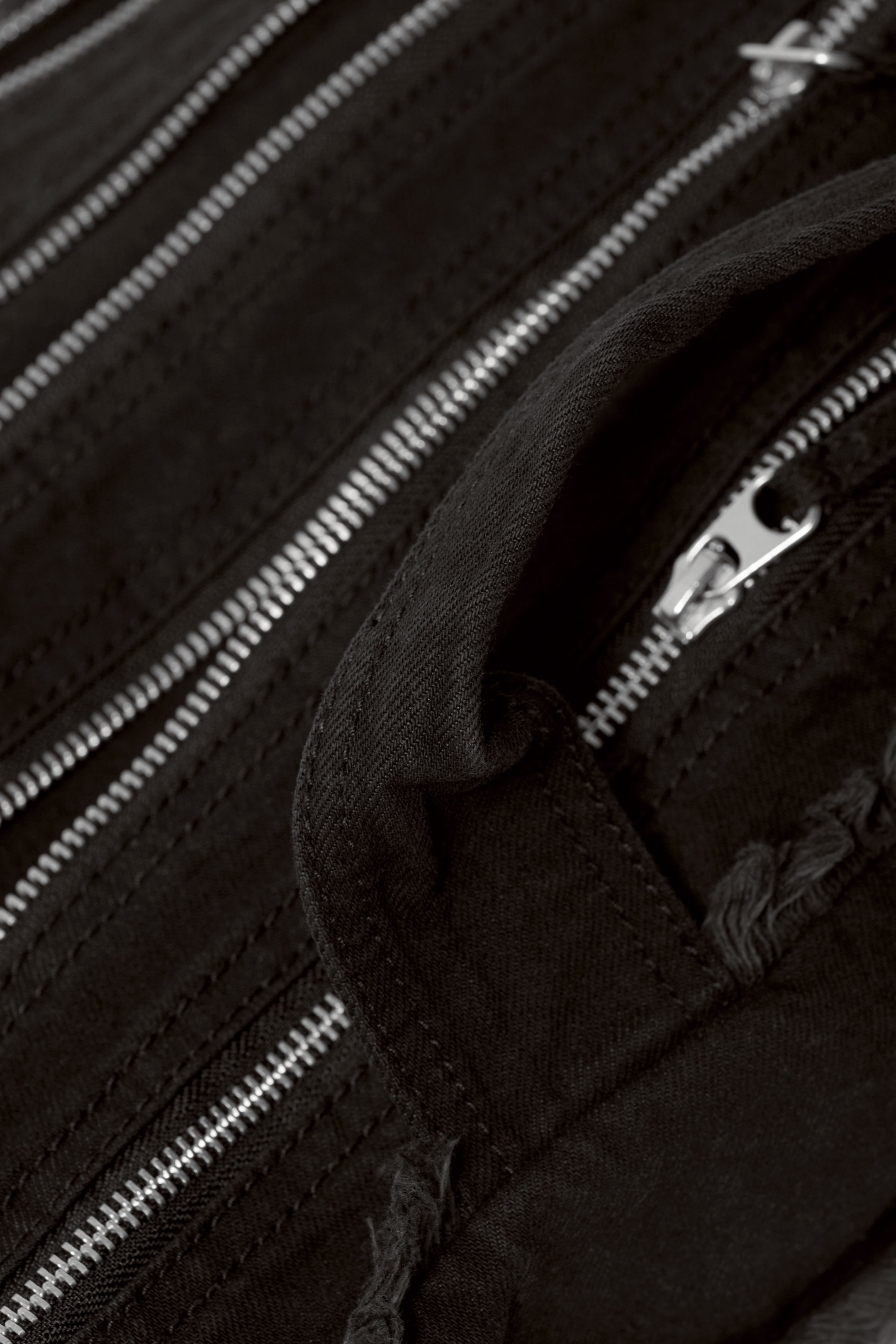 Svart - Jeansväska med dragkedjor - 6