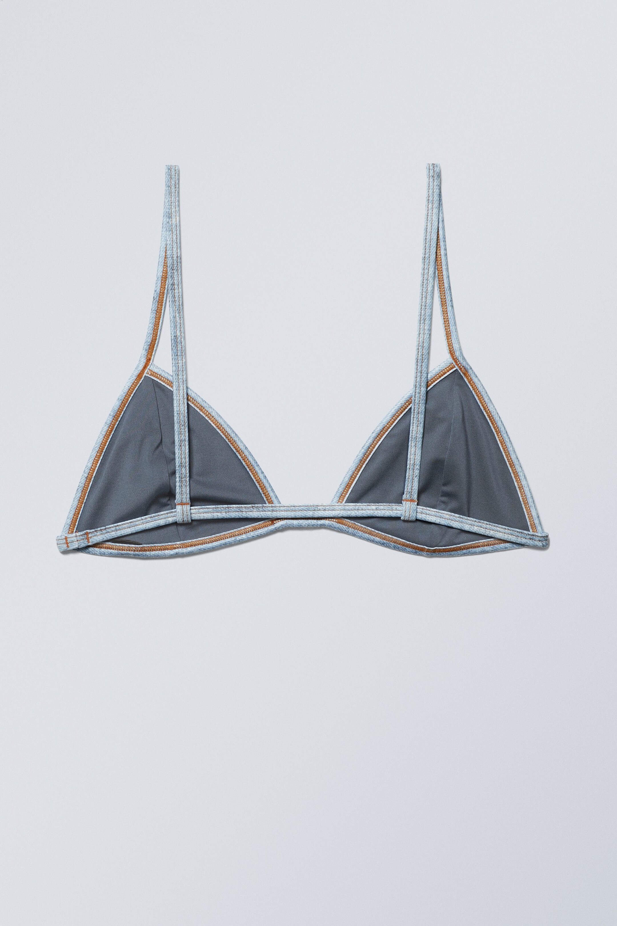 Denim - Printed Triangle Bikini Top - 1