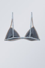 Denim - Printed Triangle Bikini Top - 1