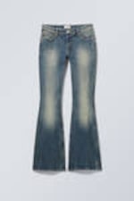 Gasoline Blue - Mittelblau - Flame Low Waist Slim Flared Leg Jeans - 0