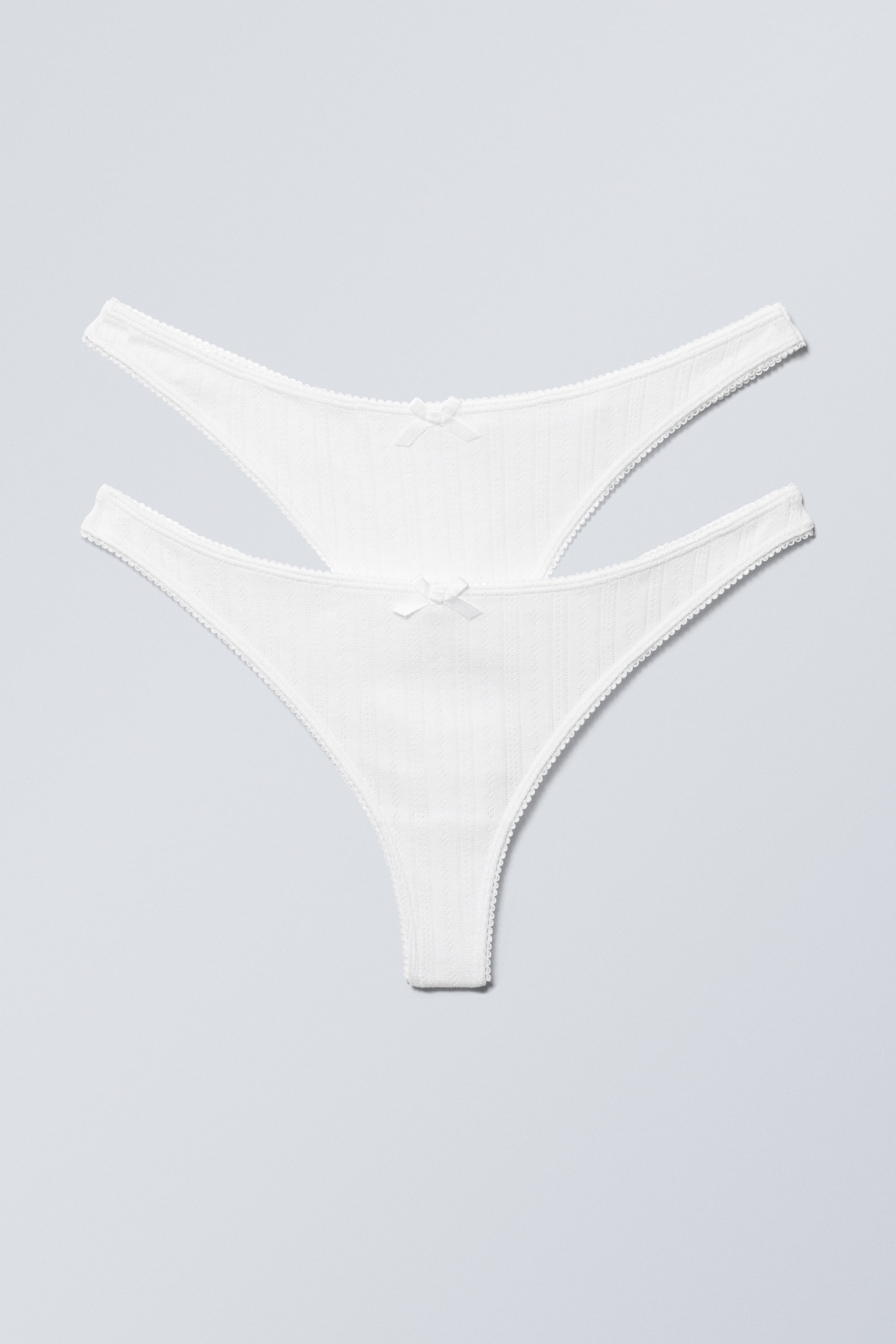 Weiß - 2er-Pack Tangas aus Pointelle-Baumwolle - 1