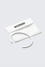 Silver - Silverpläterat öppet armband - 0