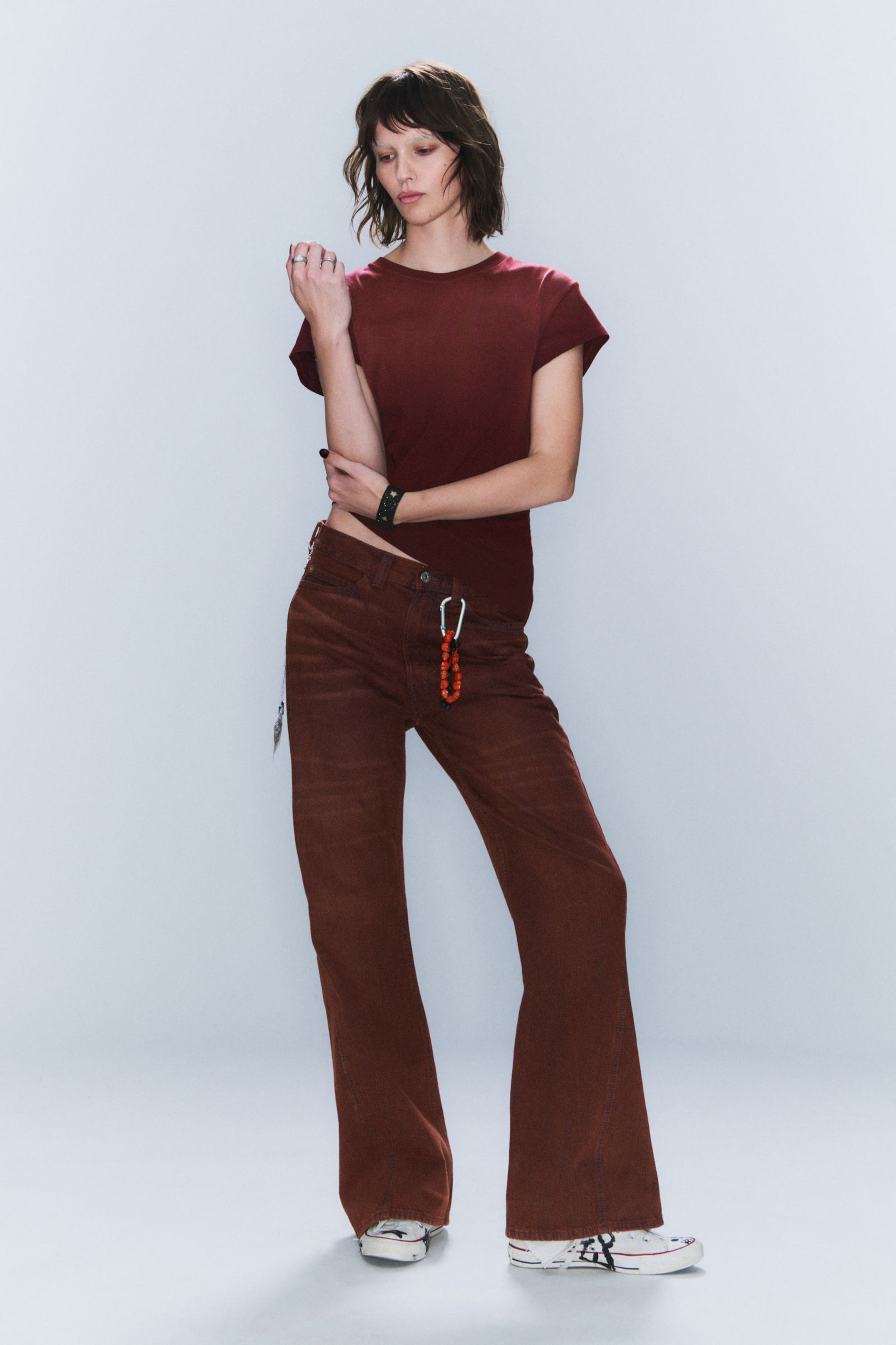 Verwaschenes Dunkelrot - CM x LB Boo Bootleg Washed Red Unisex Jeans - 7