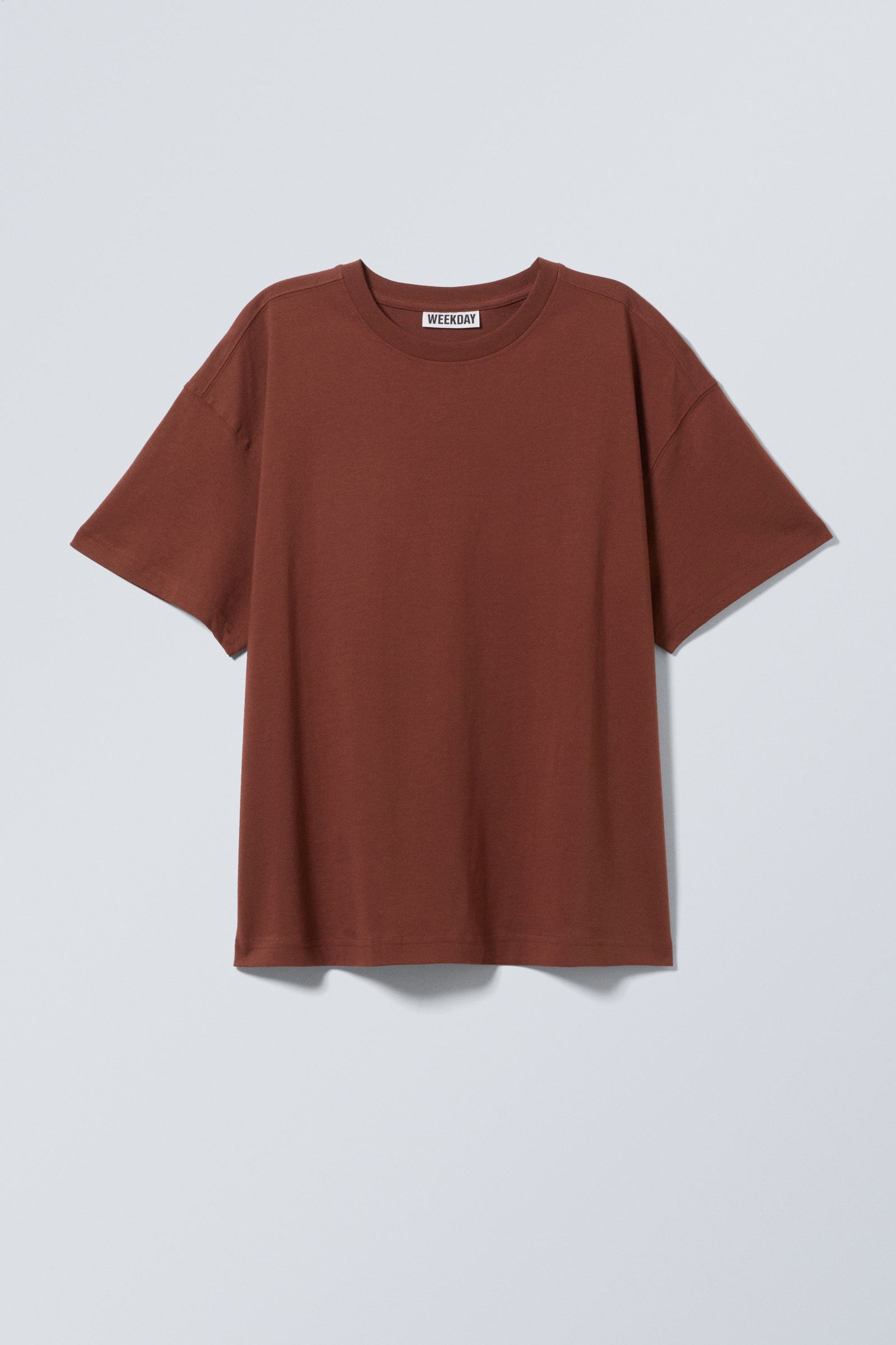 Roströd - Avslappnad boxig t-shirt i bomull - 3