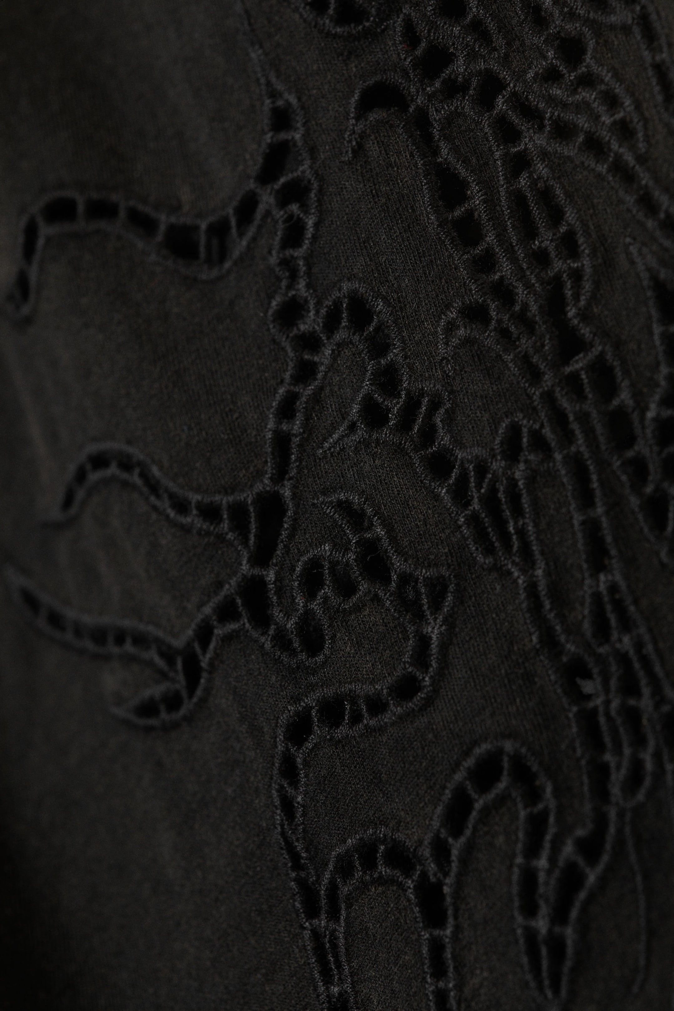 Verwaschenes Schwarz - Lockere Baumwoll-Shorts mit Broderie Anglaise - 5