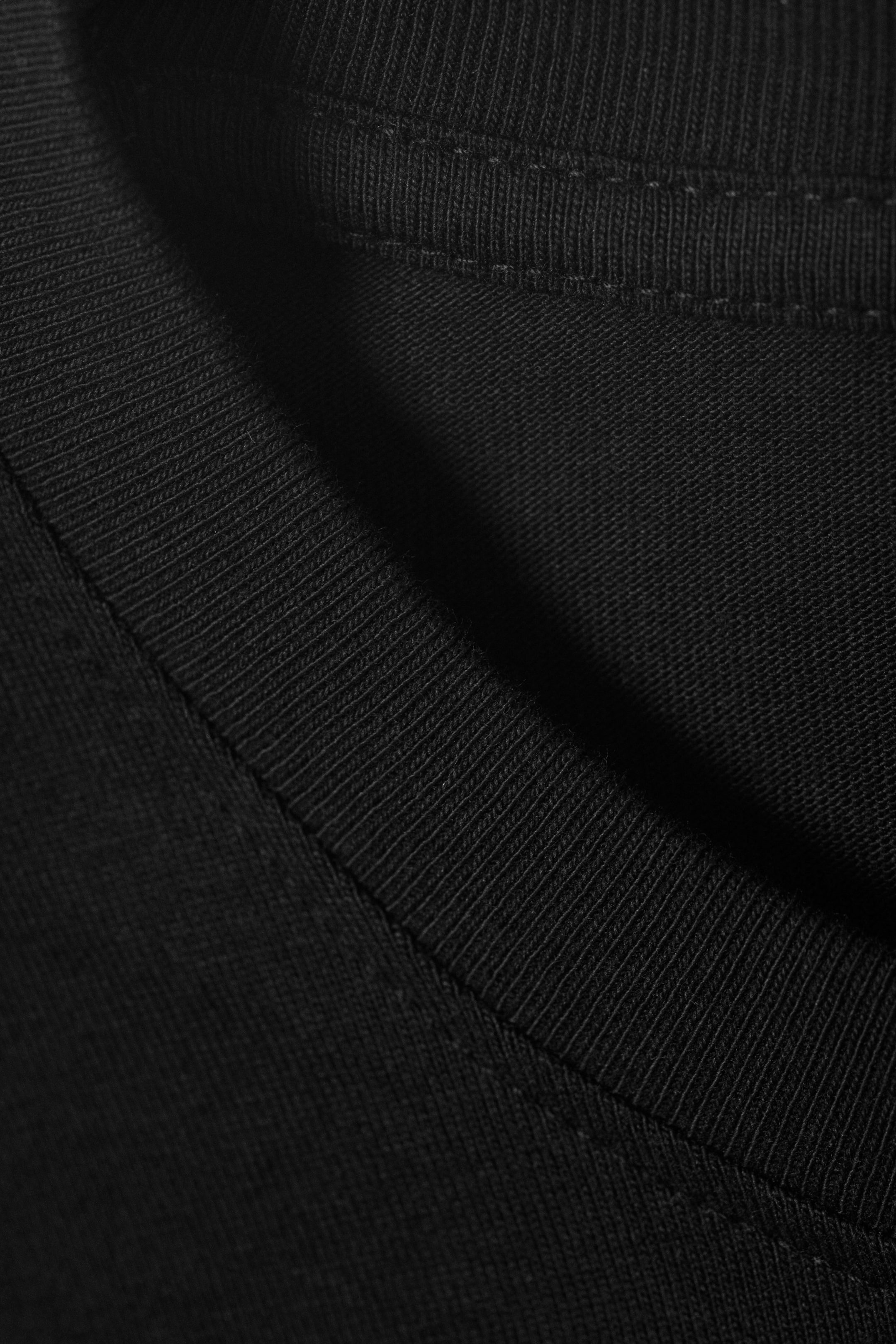 Black - Long-Sleeved Boxy Cotton T-shirt - 4