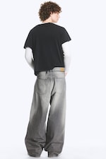 Complex Grey - Mellangrå - Astro Mid Waist Loose Baggy Unisex Jeans - 3