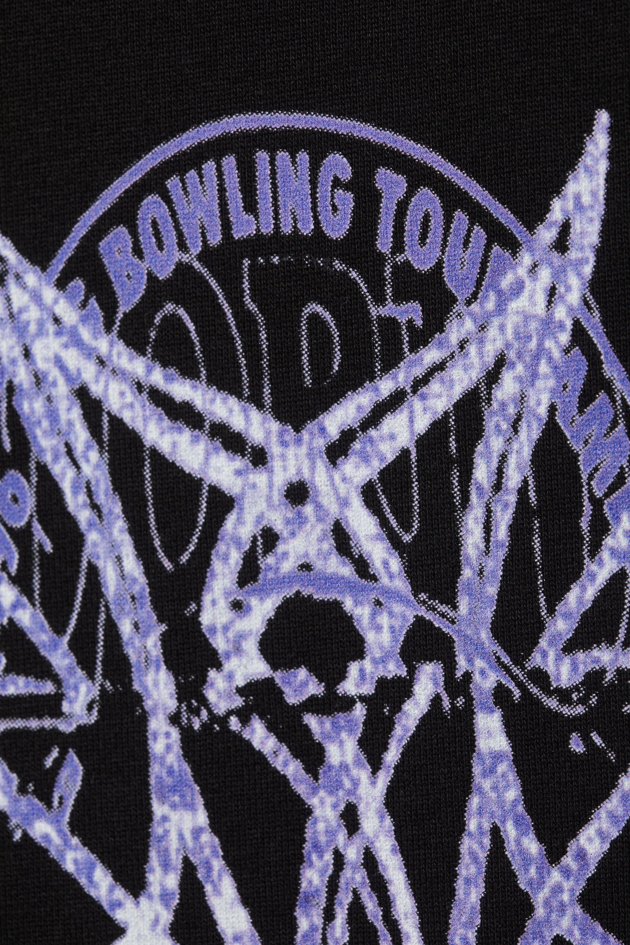 Schwarz - "Florida Bowling" - Bedrucktes kastiges T-Shirt - 1