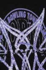 Schwarz - "Florida Bowling" - Bedrucktes kastiges T-Shirt - 1