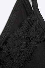 Black - Strappy Laced Camisole - 4