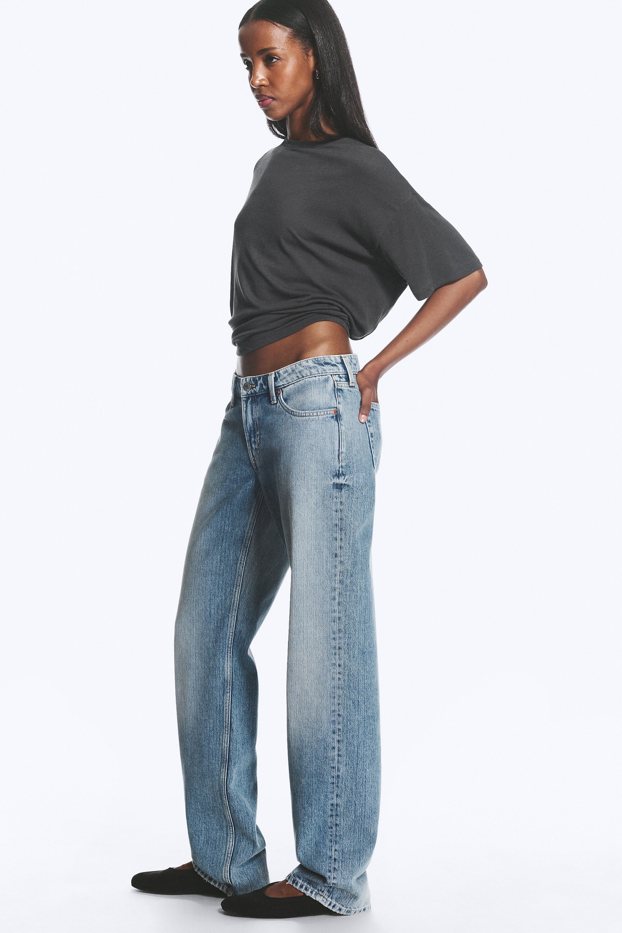 Blue Fade – middels blå - Arrow normal jeans med lavt liv og rette ben - 2
