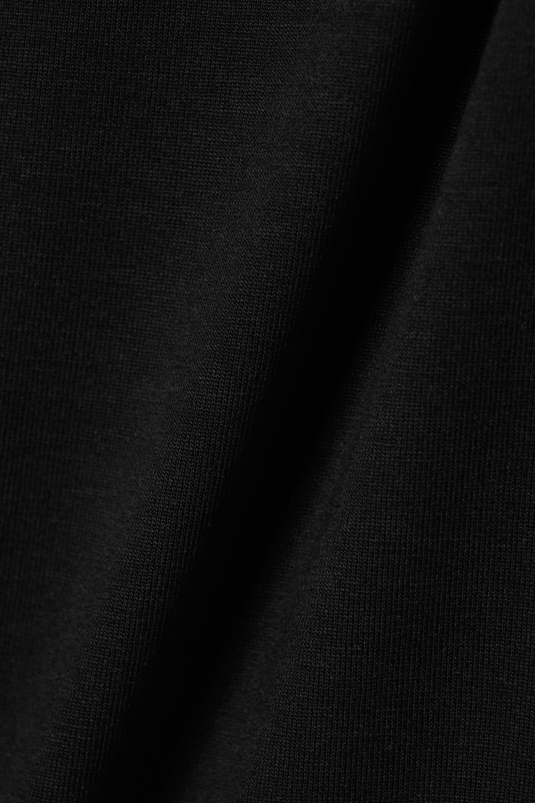 Black - Long-Sleeved Off-Shoulder Top - 2