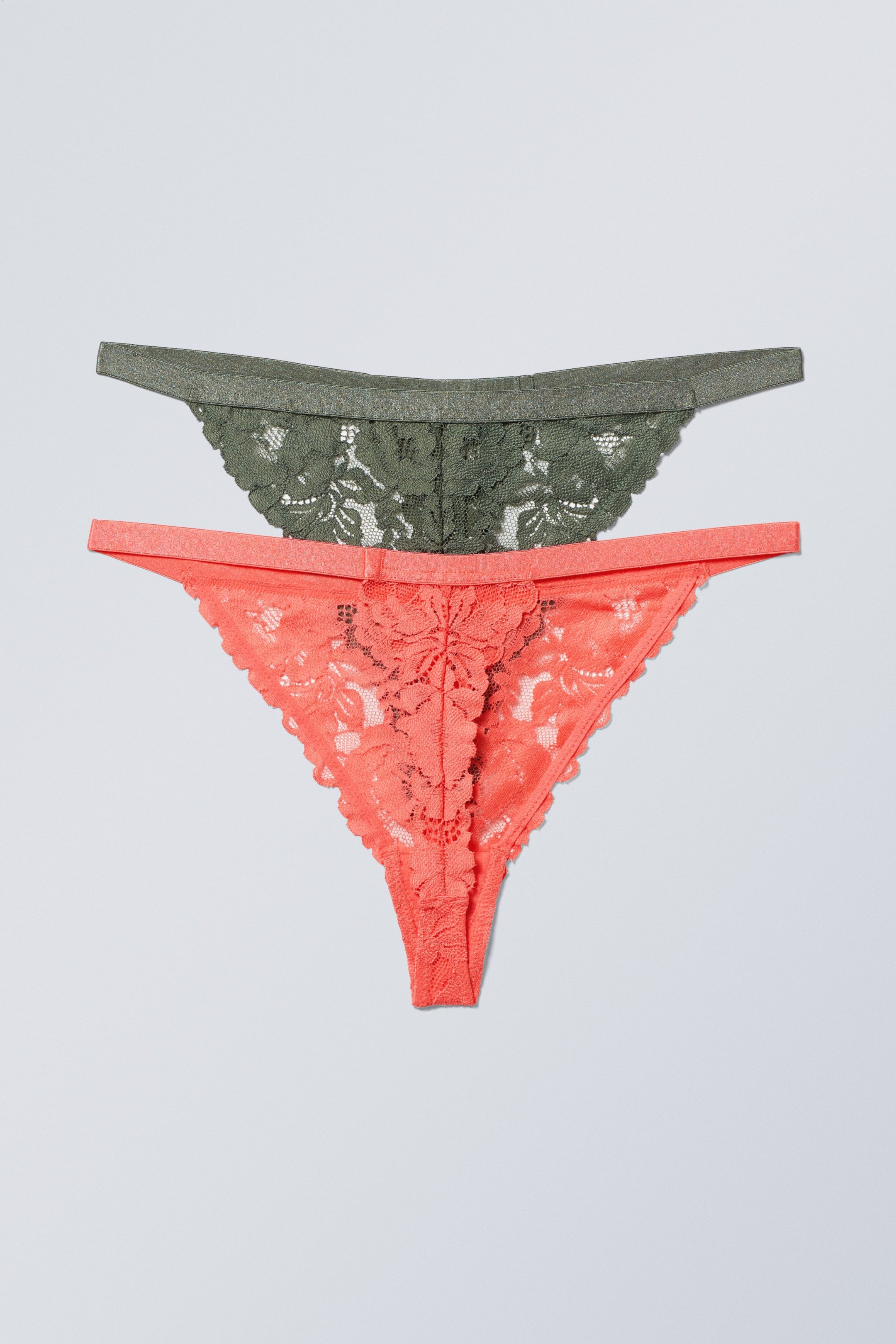Coral khaki - 2-pack Gigi Lace Thong - 1