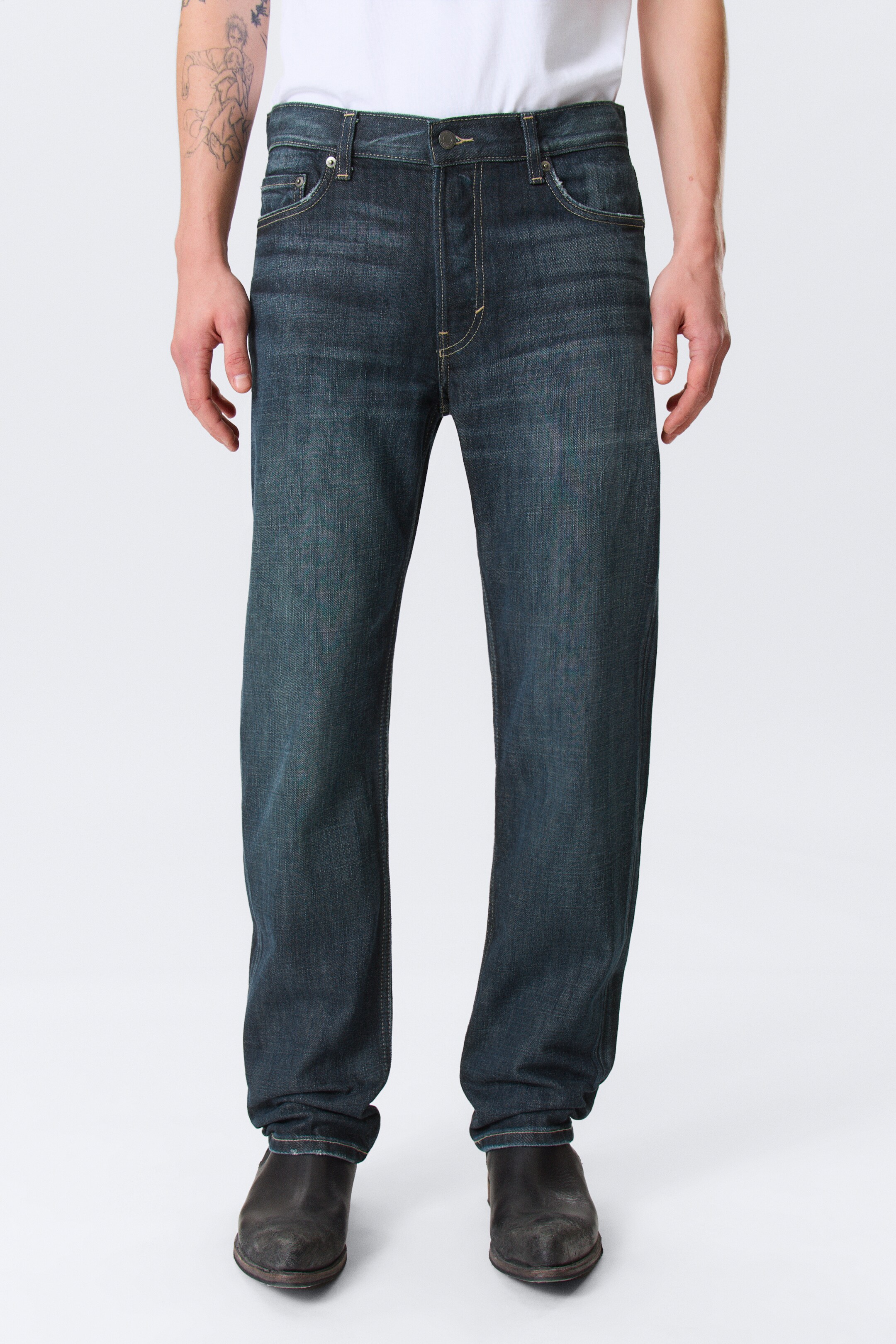 Zobacz większy obraz: Dżinsy Klean Regular Straight Leg - Deep Sea Blue - Ciemnoniebieski - ON | H&M PL 4