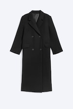 Black - LOGAN DOUBLE-BREASTED WOOL-BLEND COAT - 5