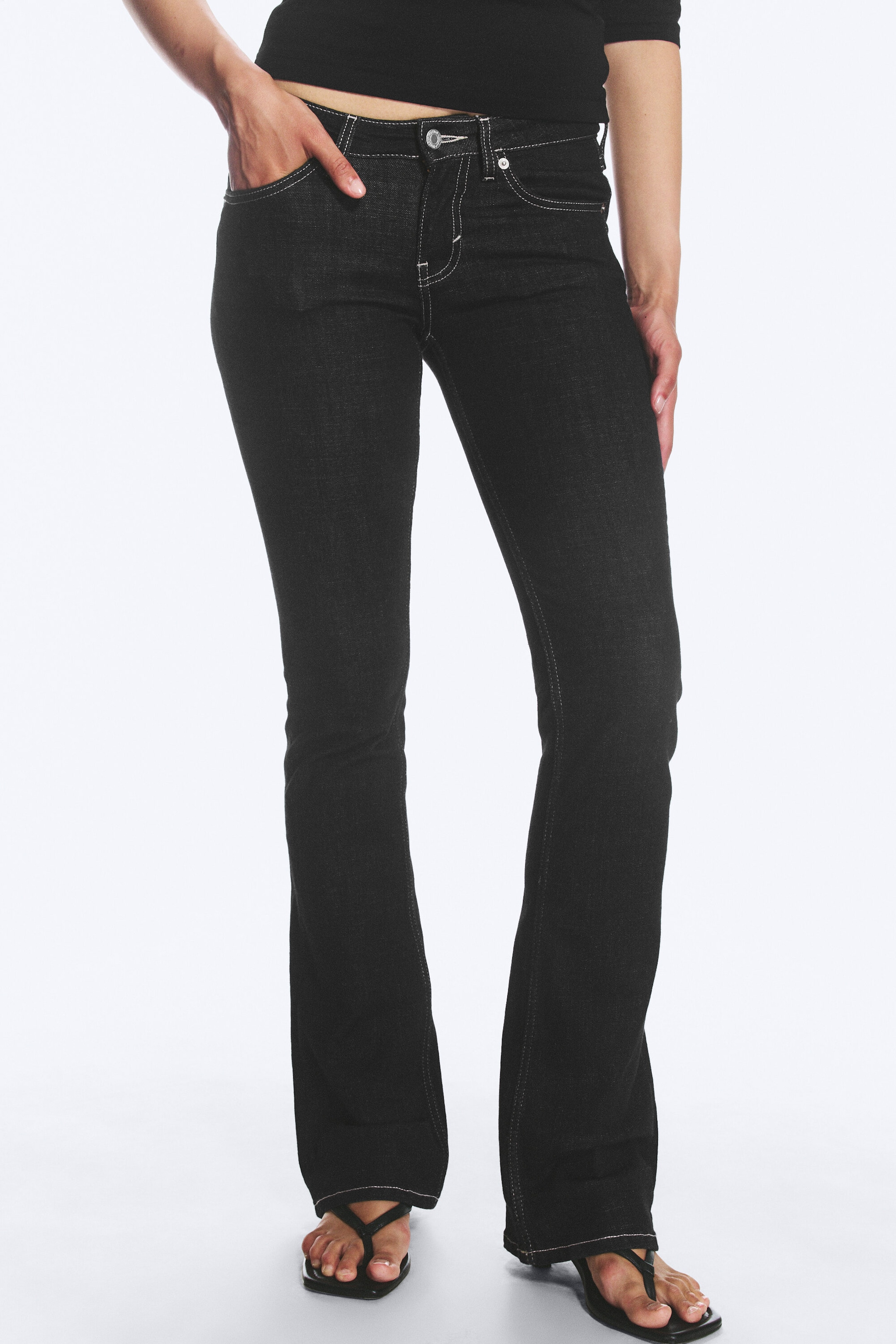 Blue Rinse - Mörkblå - Luna Low Waist Skinny Bootcut Jeans - 1