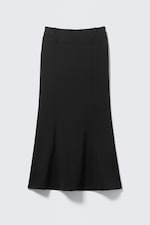 Black - Low-Rise Flared Suiting Maxi Skirt - 5