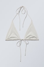 Écru - Haut de bikini triangle lanières - 1
