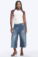 White/Burgundy - Short-Sleeved Raglan T-shirt - 1
