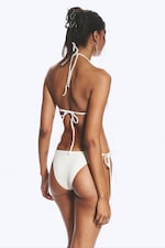 Beige clair - Bas de bikini structuré avec liens - 2