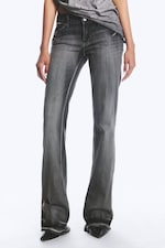 Black Moon - Grå - Booty Bei Low Waist Skinny Bootcut Jeans - 1