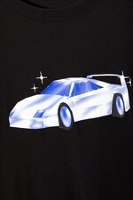Black/Fast Car Print - Relaxed Printed TShirt - 1
