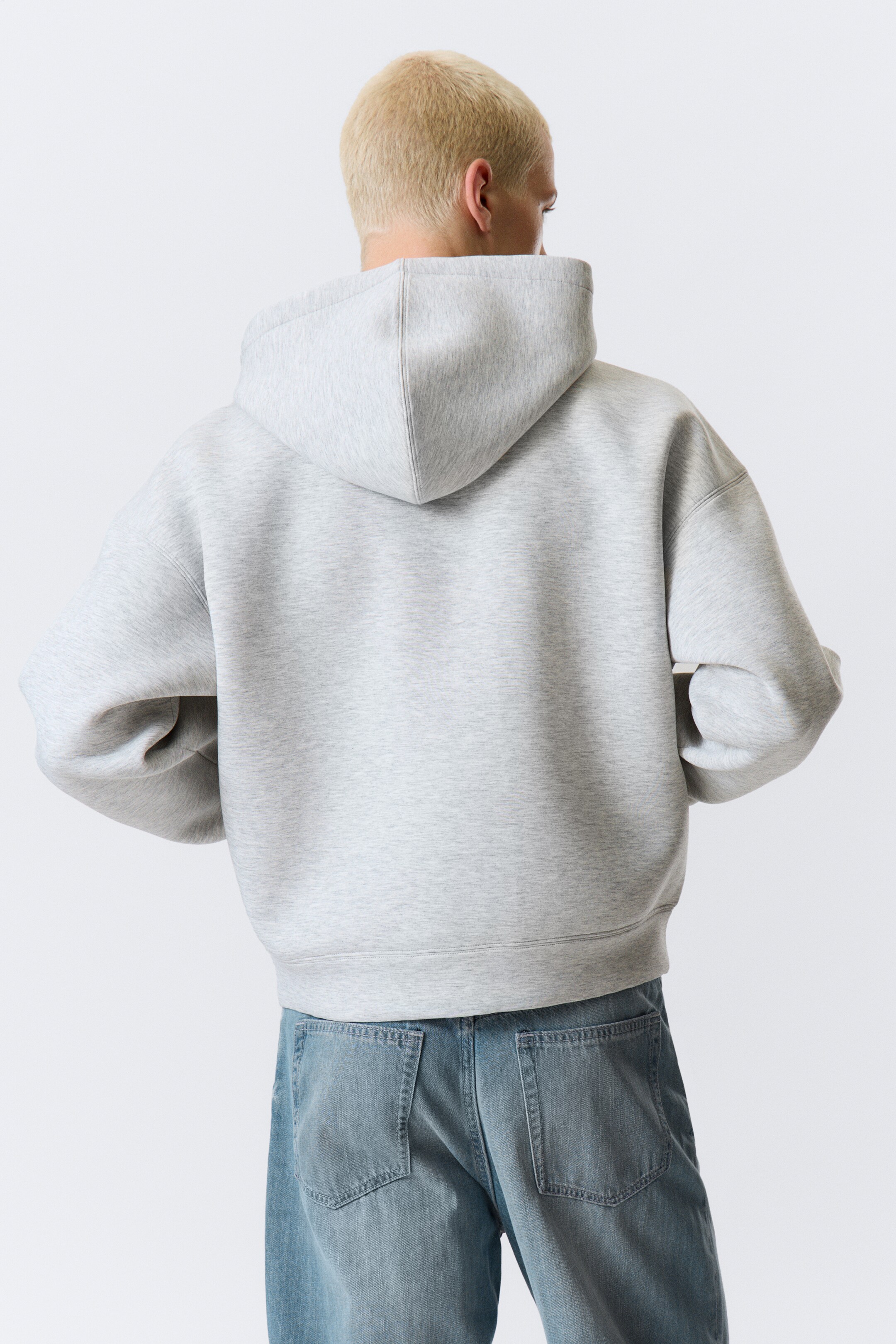 Agrandir l'image: Sweat à capuche zippé en scuba Simon - Mélange gris clair - HOMME | H&M CH 4