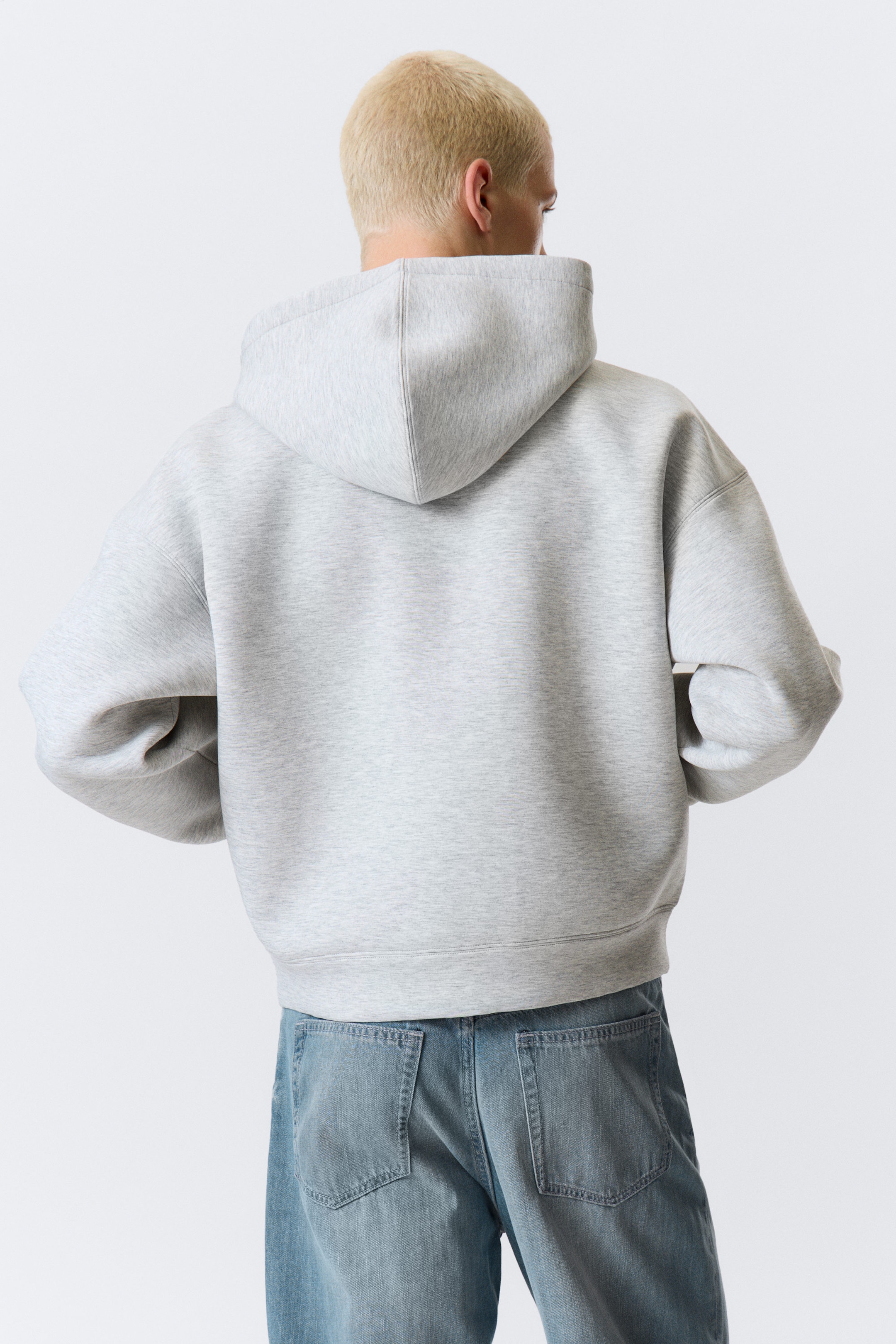 Light Grey Melange - Simon Scuba Zip Hoodie - 3
