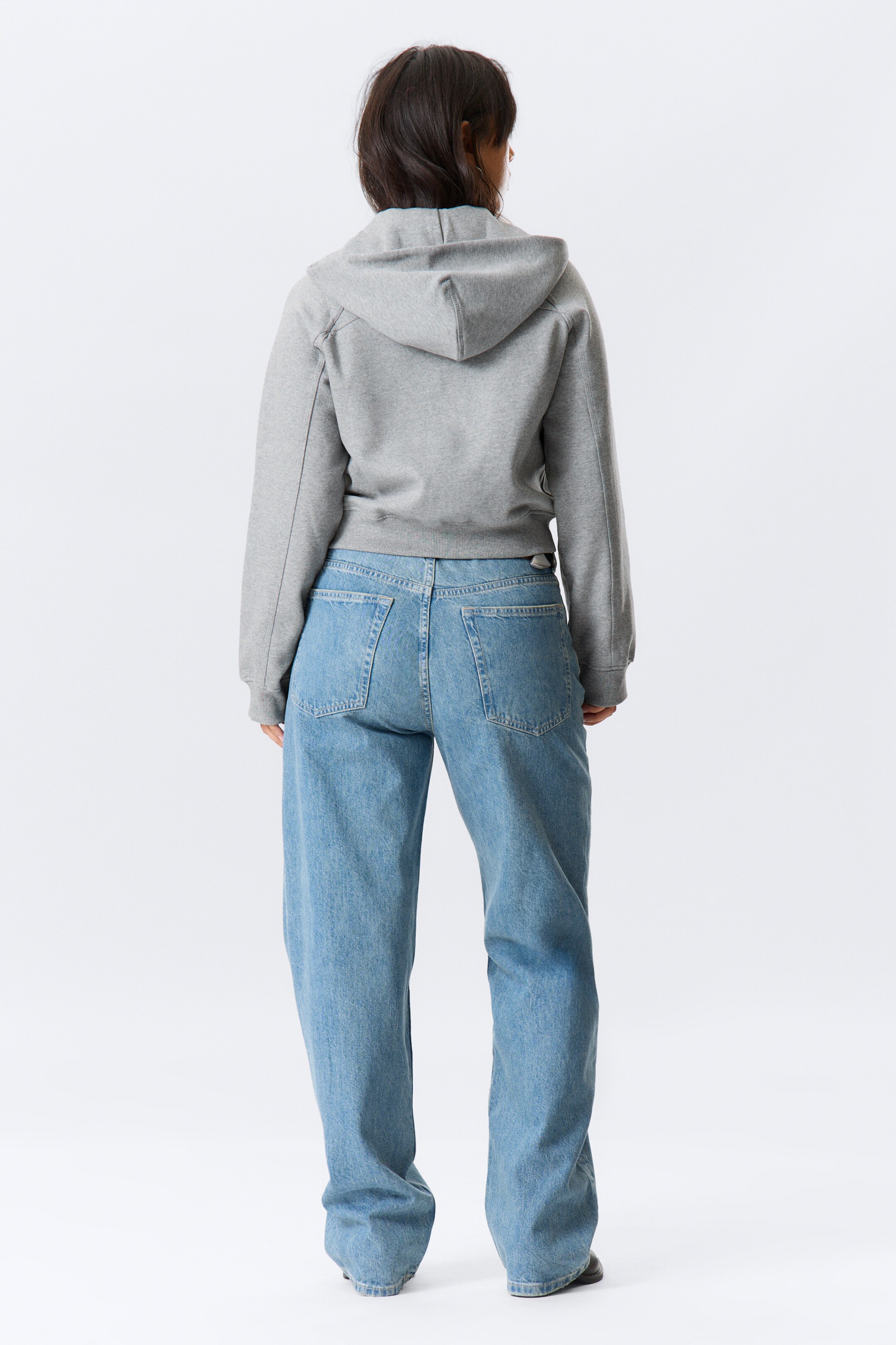 View larger image: Raglan-Sleeved Cutline Zip Hoodie - Grey Melange - Ladies | H&M GB 3