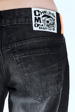 Undone Black - Schwarz - Messy Low Rise Regular Straight Jeans - 2