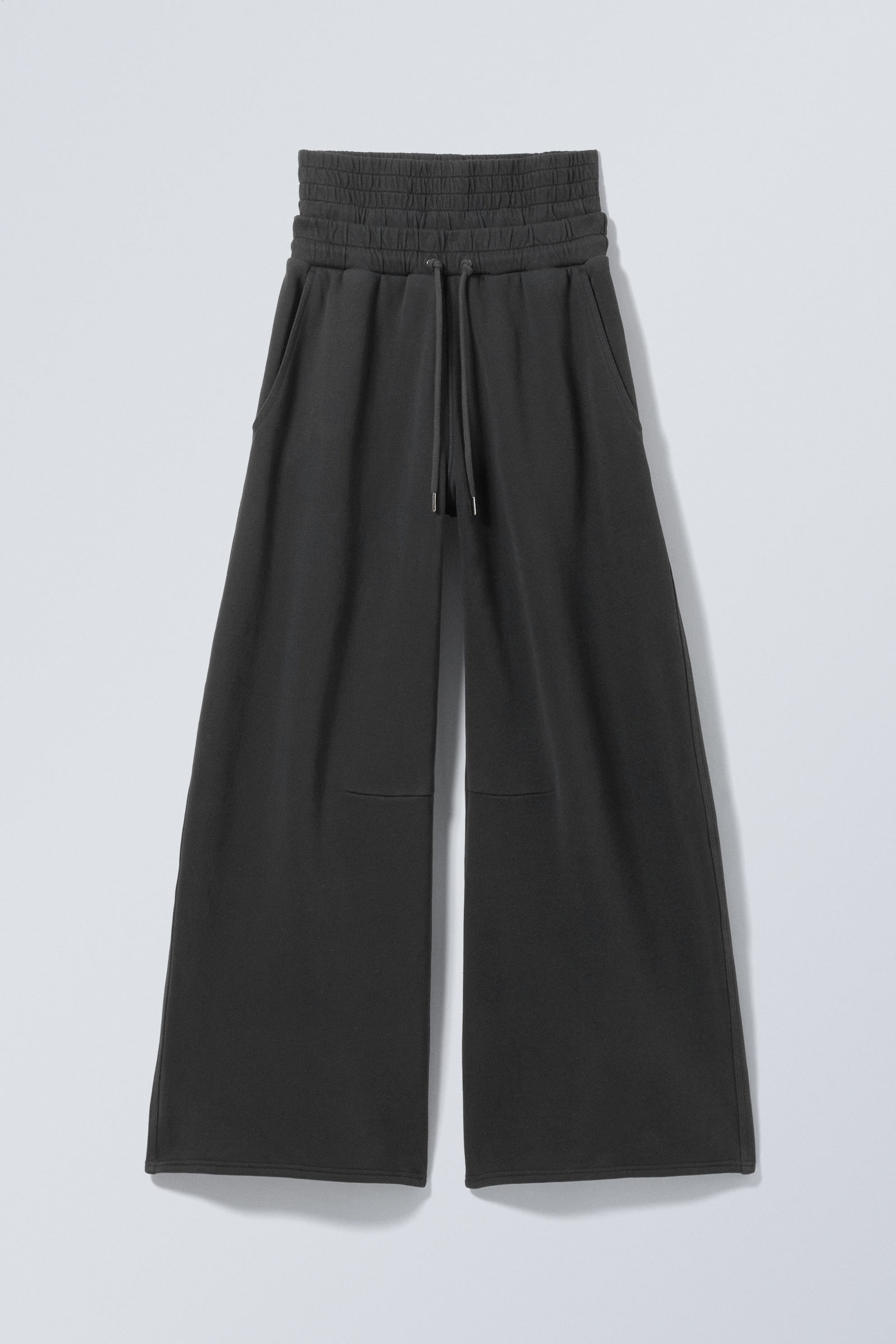 Black - Double-Layered Standard Sweatpants - 5