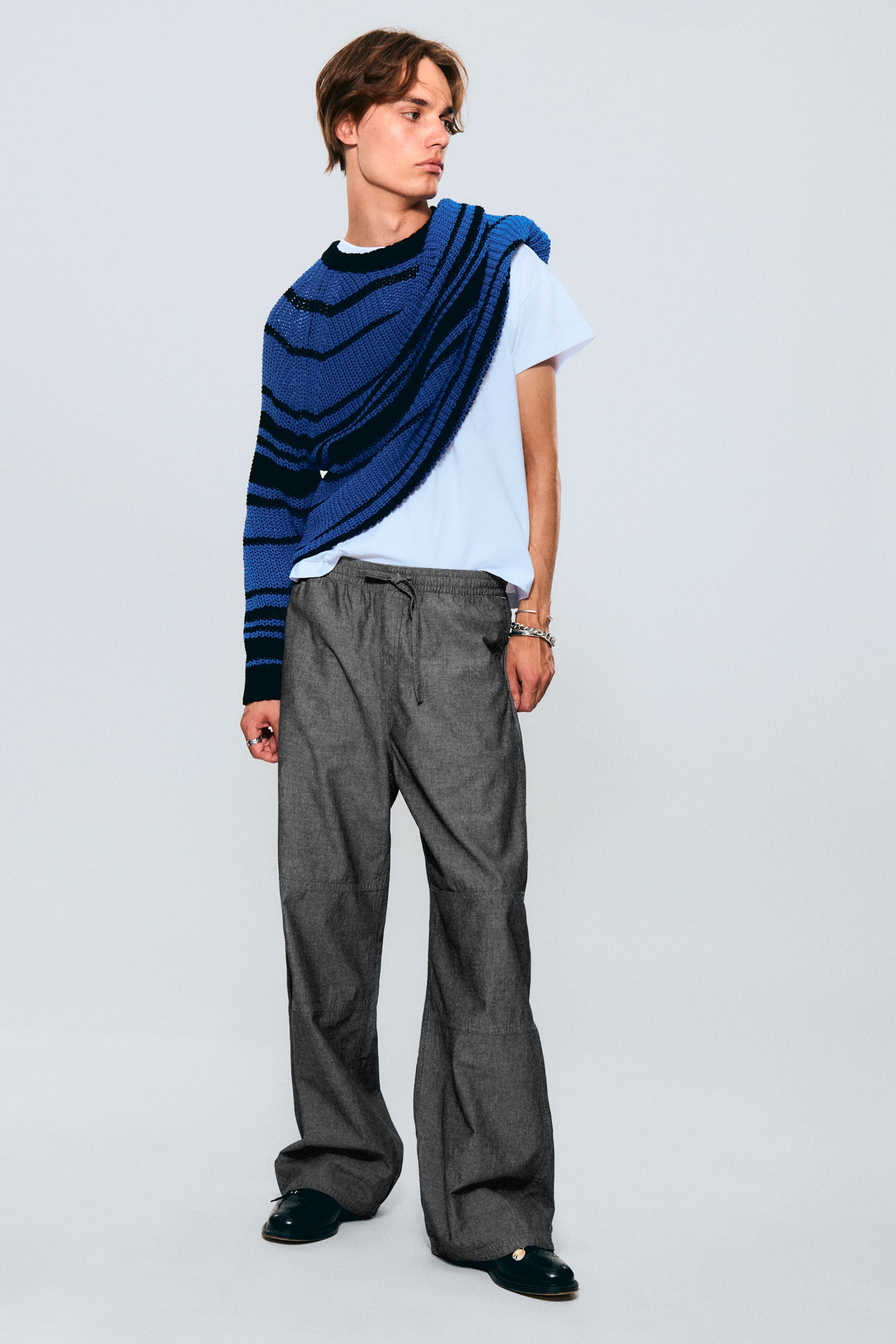 Agrandir l'image: Pantalon Loose Chambray Denim - Noir chiné - HOMME | H&M FR 1