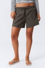 Mörk mullvad - Vida tvättade pull-on shorts - 1