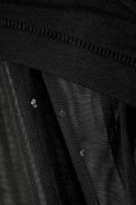 Zwart - Top met strass-steentjes en mesh-mouwen - 4