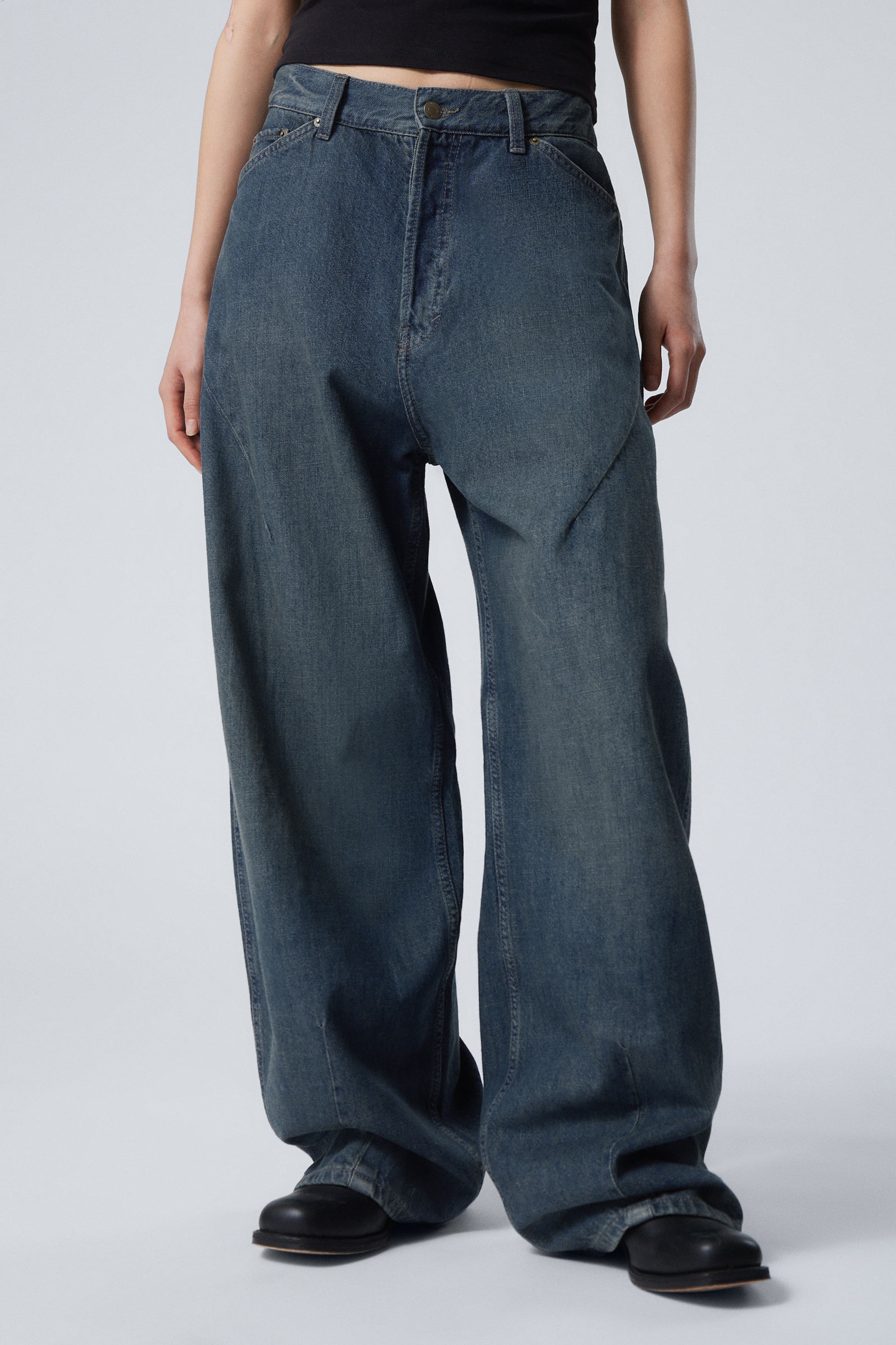 Lake Blue - Medium Blue - Astro Loose Baggy Shape Jeans - 5