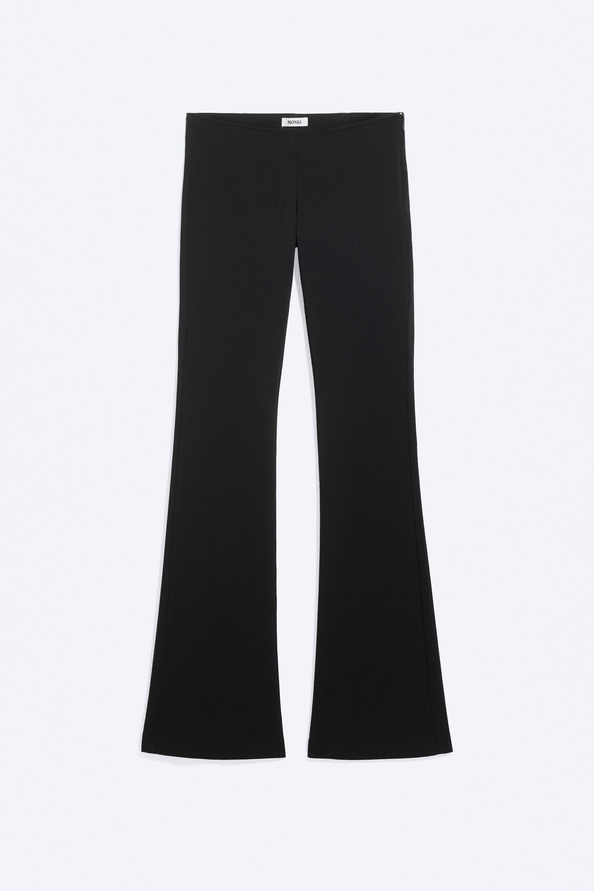 Bootcut broek met lage taille - Zwart/Zacht taupe