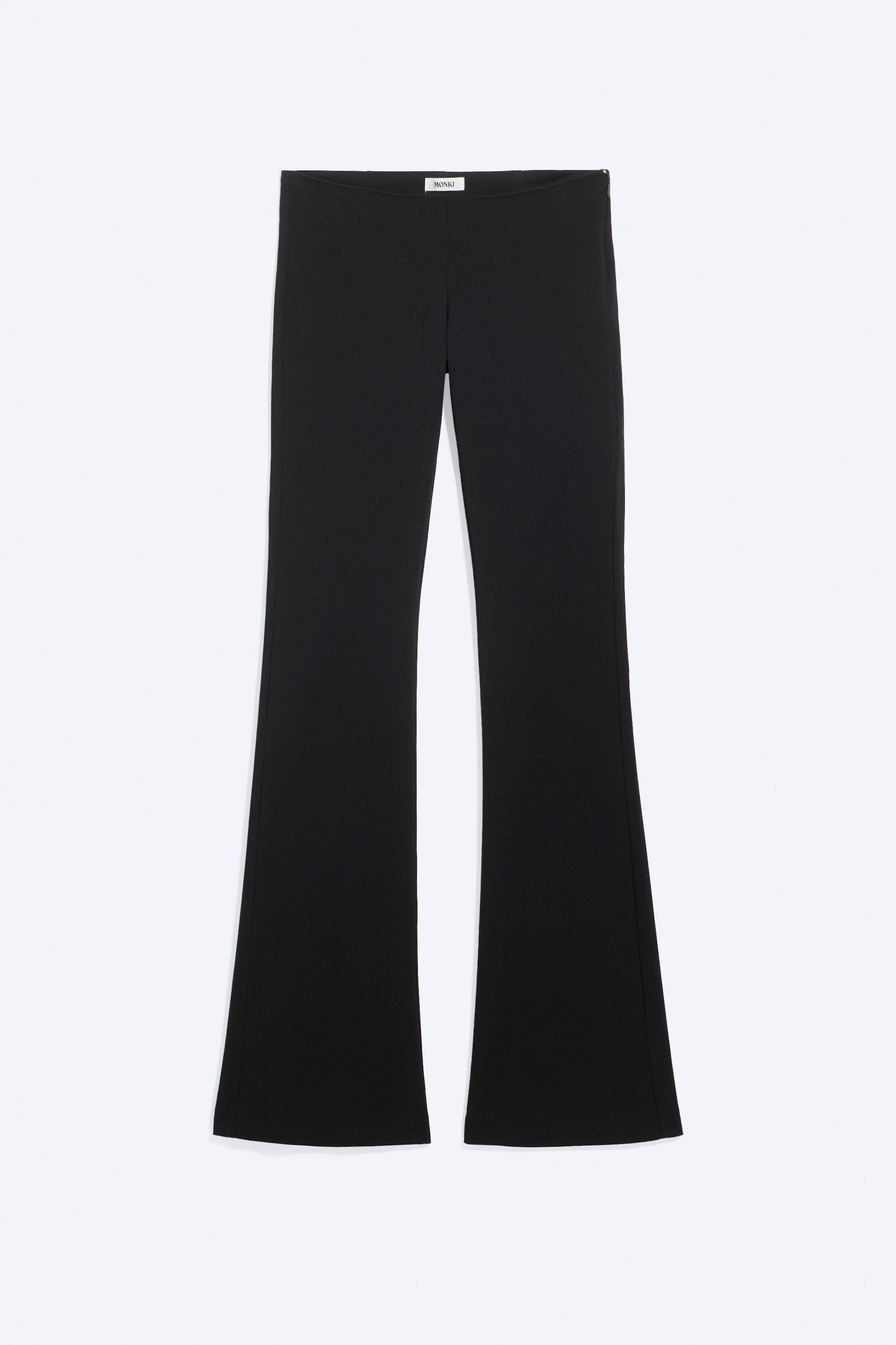 Schwarz - Bootcut-Hose mit niedrigem Bund - 1