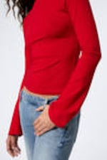 Knallrot - Longsleeve aus Baumwolle - 2