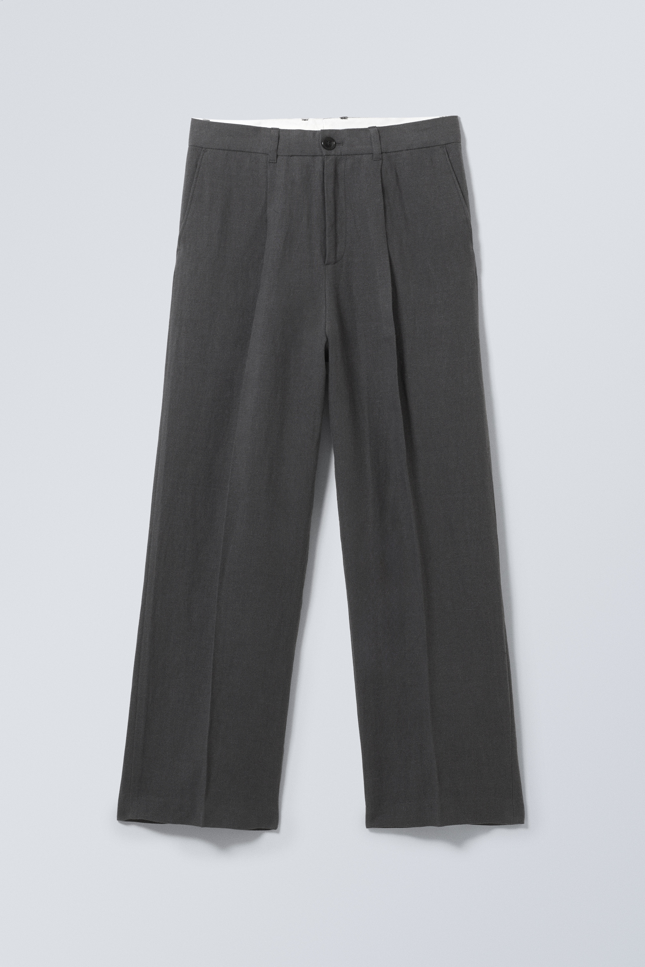 Agrandir l'image: Pantalon de tailleur ample en lin Uno - Gris foncé - HOMME | H&M CH 1
