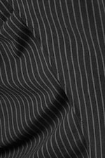 Noir rayé - Robe de tailleur courte drapée à manches courtes - 5