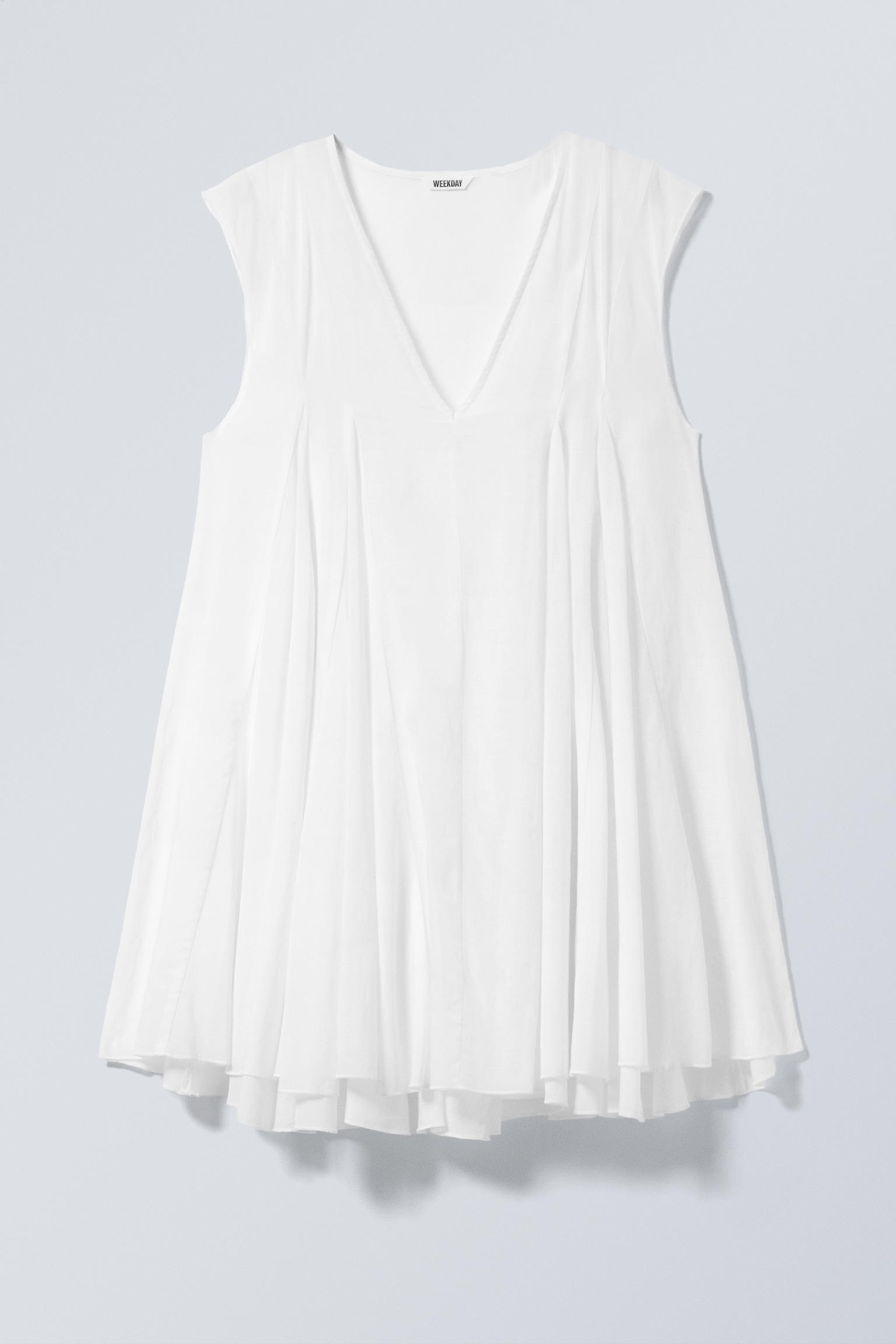 Flowy V-Neck Mini Dress - White/Dark Green/Black