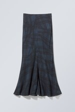 Blue Check - Paige Check Long Skirt - 0