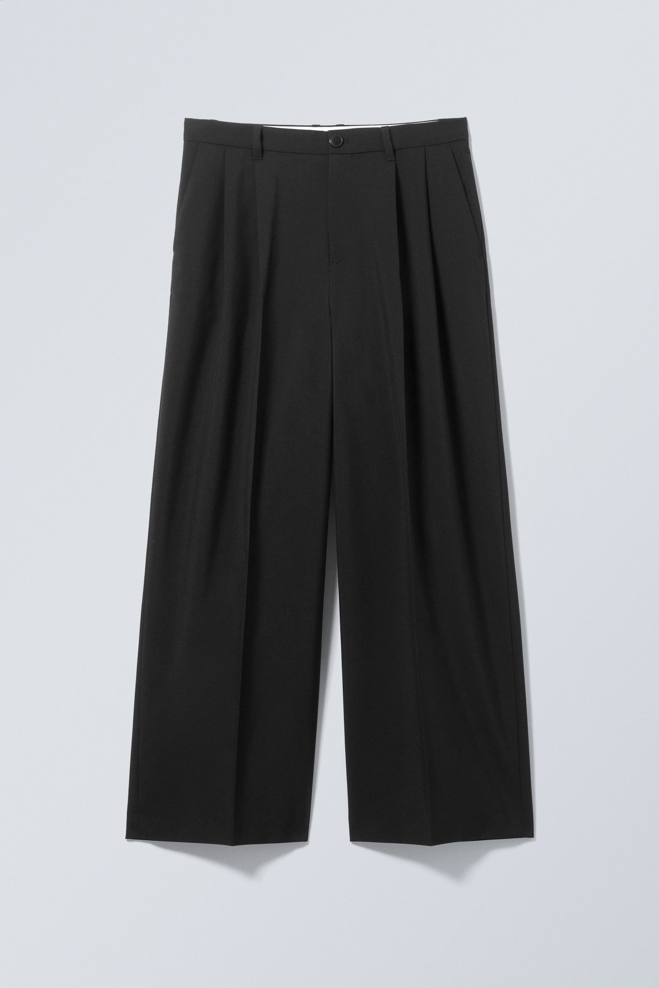 Schwarz - Lockere Anzughose mit niedriger Taille - 1