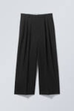 Black - Low Waist Loose Fit Suit Trousers - 0