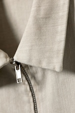 Beige - Fitted Short-Sleeved Zip Top - 5