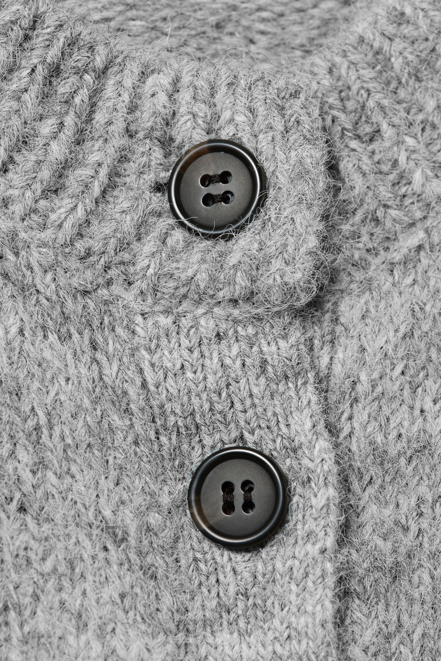 Cardigan ajusté doux en laine mélangée - Gris chiné/Taupe clair/Vert foncé - 4