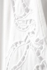 White - Broderie Anglaise Loose Fit Trousers - 1